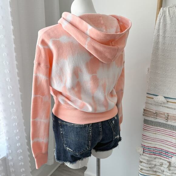 Free People Movement Orange White Creamsicle Fleece Lined Oversized Hoodie Small - Picture 5 of 10